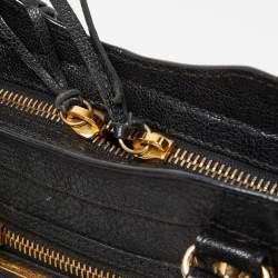 Pre Owned Balenciaga Black Leather Mini Metallic Edge Classic City Bag