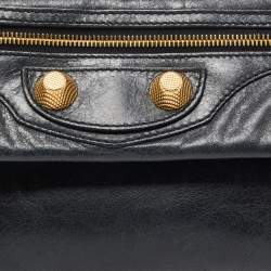 Pre Owned Balenciaga Dark Green Leather GGH Envelope Clutch