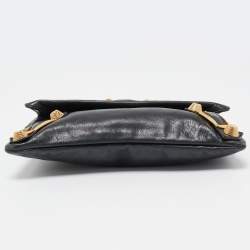 Pre Owned Balenciaga Dark Green Leather GGH Envelope Clutch