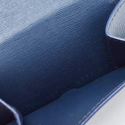 مملوكة مسبقًا Balenciaga Blue Leather Mini Trifold Wallet