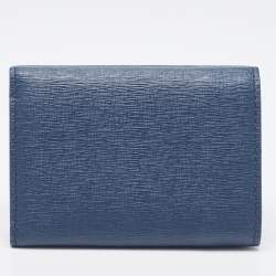 مملوكة مسبقًا Balenciaga Blue Leather Mini Trifold Wallet