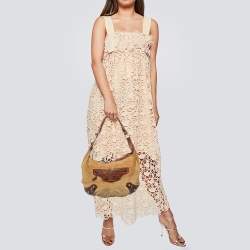 Balenciaga Brown/Tan Leather and Suede SGH Hobo