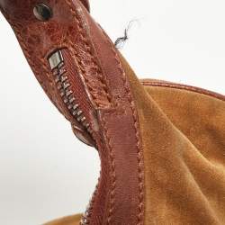 Balenciaga Brown/Tan Leather and Suede SGH Hobo