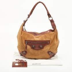 Balenciaga Brown/Tan Leather and Suede SGH Hobo