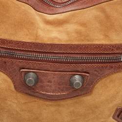 Balenciaga Brown/Tan Leather and Suede SGH Hobo