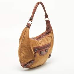 Balenciaga Brown/Tan Leather and Suede SGH Hobo