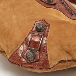 Balenciaga Brown/Tan Leather and Suede SGH Hobo