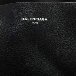 Pre Owned Balenciaga Black Leather Everyday Shopper Tote
