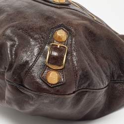 Balenciaga Dark Brown Leather GGH Hobo