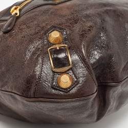 Balenciaga Dark Brown Leather GGH Hobo