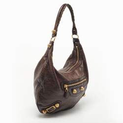 Balenciaga Dark Brown Leather GGH Hobo
