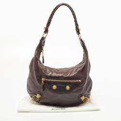 Balenciaga Dark Brown Leather GGH Hobo