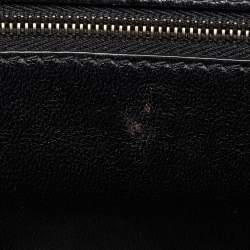 Pre Owned Balenciaga Black Croc Embossed Leather Small Hourglass Top Handle Bag