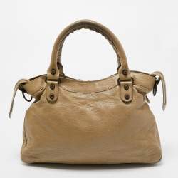 Pre Owned Balenciaga Beige Leather RH Classic Town Bag