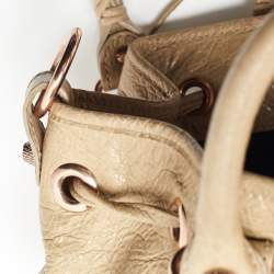 Balenciaga Khaki Beige Leather Mini RGH PomPon Bag