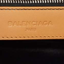 مملوكة مسبقًا Balenciaga Tan/Beige Leather and Python Mini Classic City Bag