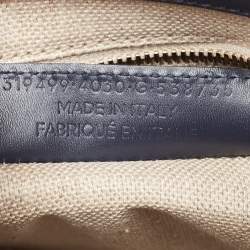 Pre Owned Balenciaga Navy Blue Leather Mini Padlock All Afternoon Tote