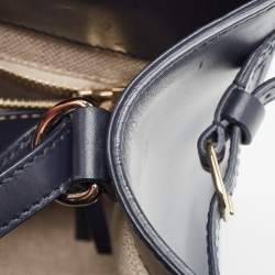 Pre Owned Balenciaga Navy Blue Leather Mini Padlock All Afternoon Tote