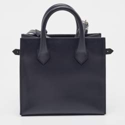 Pre Owned Balenciaga Navy Blue Leather Mini Padlock All Afternoon Tote