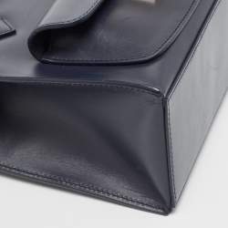 Pre Owned Balenciaga Navy Blue Leather Mini Padlock All Afternoon Tote