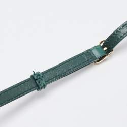 Pre Owned حقيبة يد توتس بالنسياغا سيتي جلد نقشة التمساح رصاصي حافة ميتاليك صغيرة 