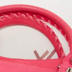 Balenciaga Pink Lizard Embossed Leather RH City Bag