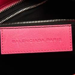 Balenciaga Pink Lizard Embossed Leather RH City Bag