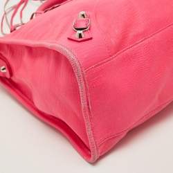 Balenciaga Pink Lizard Embossed Leather RH City Bag