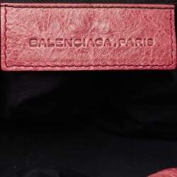 Balenciaga Red Leather Brogues Pompon Hobo