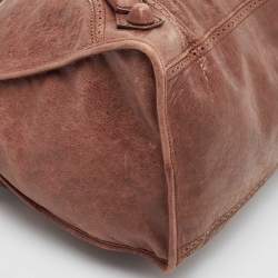 Pre Owned Balenciaga Dark Brown Leather Brogues Work Tote