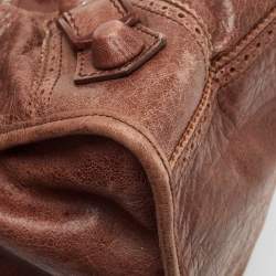 Pre Owned Balenciaga Dark Brown Leather Brogues Work Tote