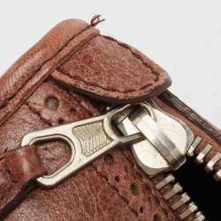 Pre Owned Balenciaga Dark Brown Leather Brogues Work Tote