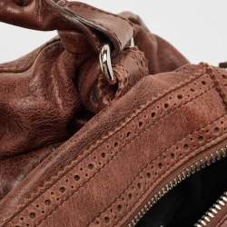 Pre Owned Balenciaga Dark Brown Leather Brogues Work Tote