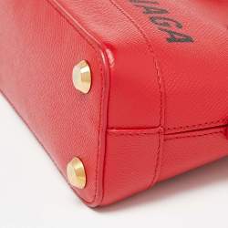 Pre Owned Balenciaga Red Leather XXS Ville Satchel
