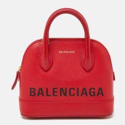 Pre Owned Balenciaga Red Leather XXS Ville Satchel