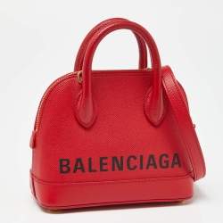 Pre Owned Balenciaga Red Leather XXS Ville Satchel