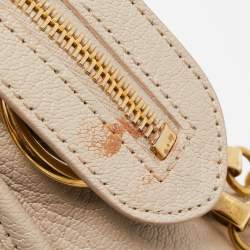 Pre Owned Balenciaga Beige Leather Mini Classic Metallic Edge City Bag