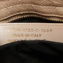 Pre Owned Balenciaga Beige Leather Mini Classic Metallic Edge City Bag