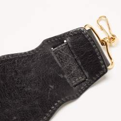 Pre Owned Balenciaga Black Leather GGH PomPon Bag