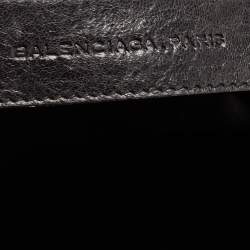 Pre Owned Balenciaga Black Leather GGH PomPon Bag
