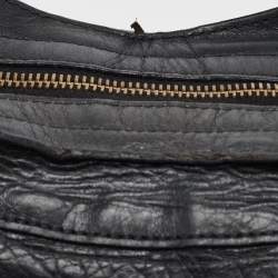 Pre Owned Balenciaga Black Lambskin Leather Giant 12 Gold Motorcycle City Bag