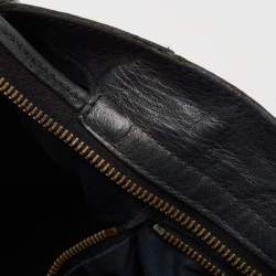 Pre Owned Balenciaga Black Lambskin Leather Giant 12 Gold Motorcycle City Bag