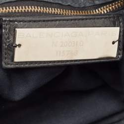 Pre Owned Balenciaga Black Lambskin Leather Giant 12 Gold Motorcycle City Bag