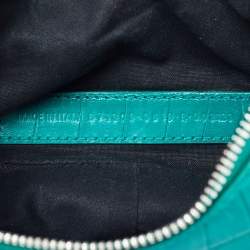 Pre Owned Balenciaga Green Croc Embossed Leather XS Le Cagole Shoulder Bag