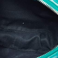 Pre Owned Balenciaga Green Croc Embossed Leather XS Le Cagole Shoulder Bag
