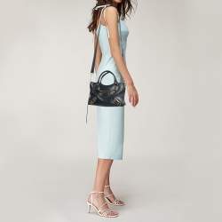 Pre Owned Balenciaga Dark Blue Leather Mini Classic City Tote