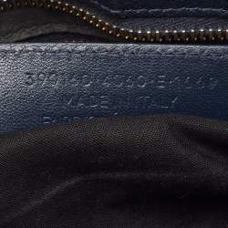 Pre Owned Balenciaga Dark Blue Leather Mini Classic City Tote