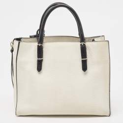 مملوكة مسبقًا Balenciaga White Leather Mini Papier A4 Tote Bag