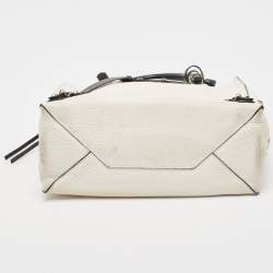 مملوكة مسبقًا Balenciaga White Leather Mini Papier A4 Tote Bag
