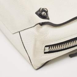 مملوكة مسبقًا Balenciaga White Leather Mini Papier A4 Tote Bag